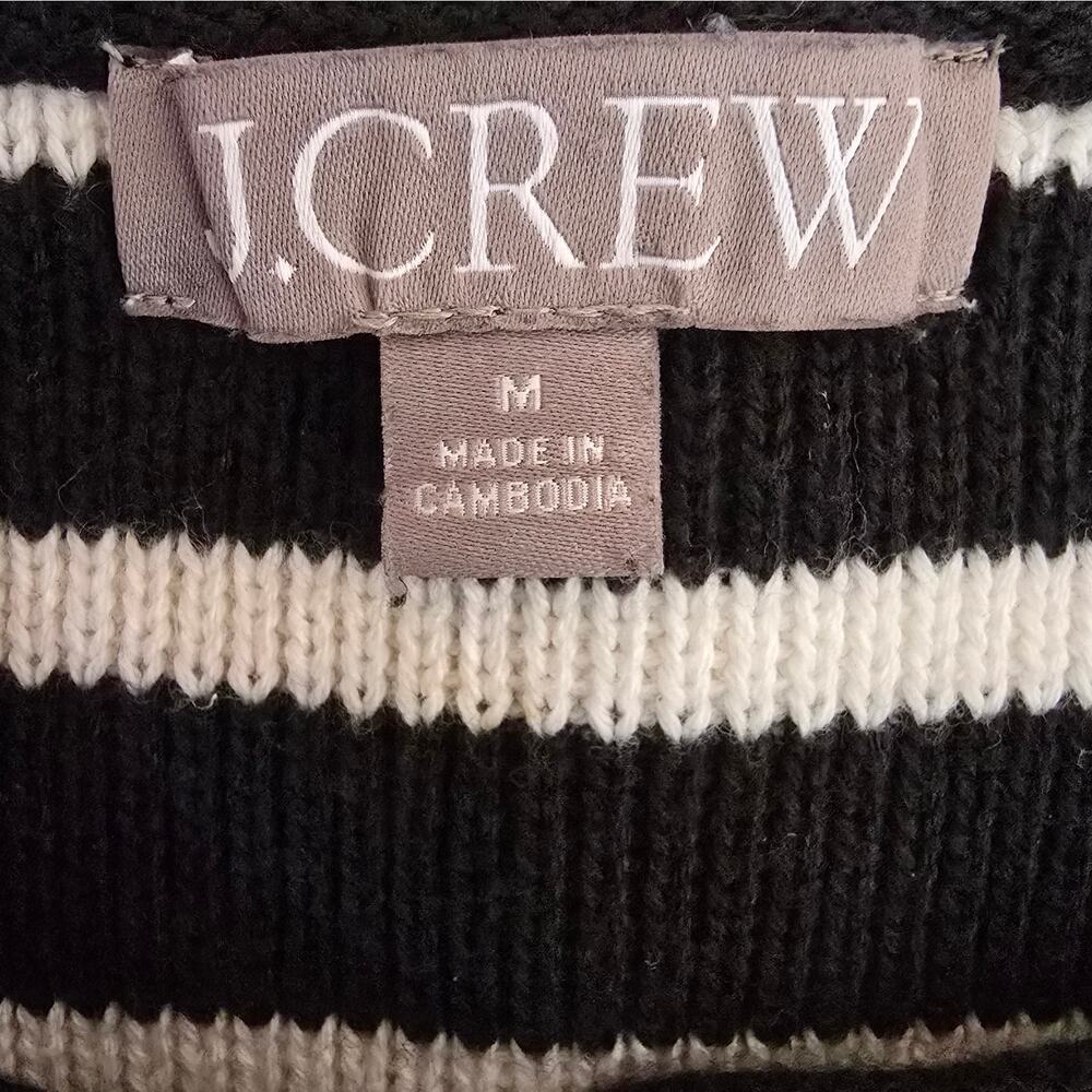J. Crew Emilie Stripe Sweater 100% Cotton Lady Jacket - Picture 7 of 12